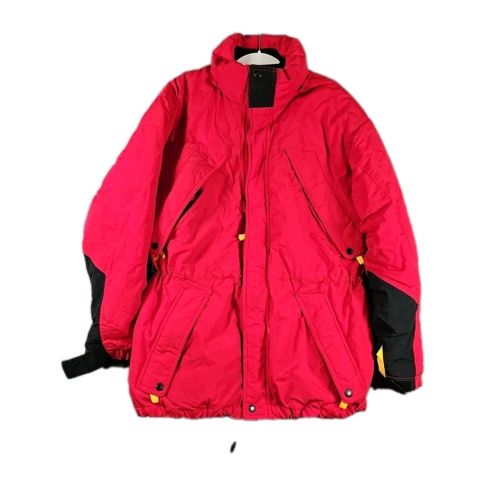 Vintage Marlboro Country Store Jacket Mens Small‎ Red Nylon Down Parka Coat 90s